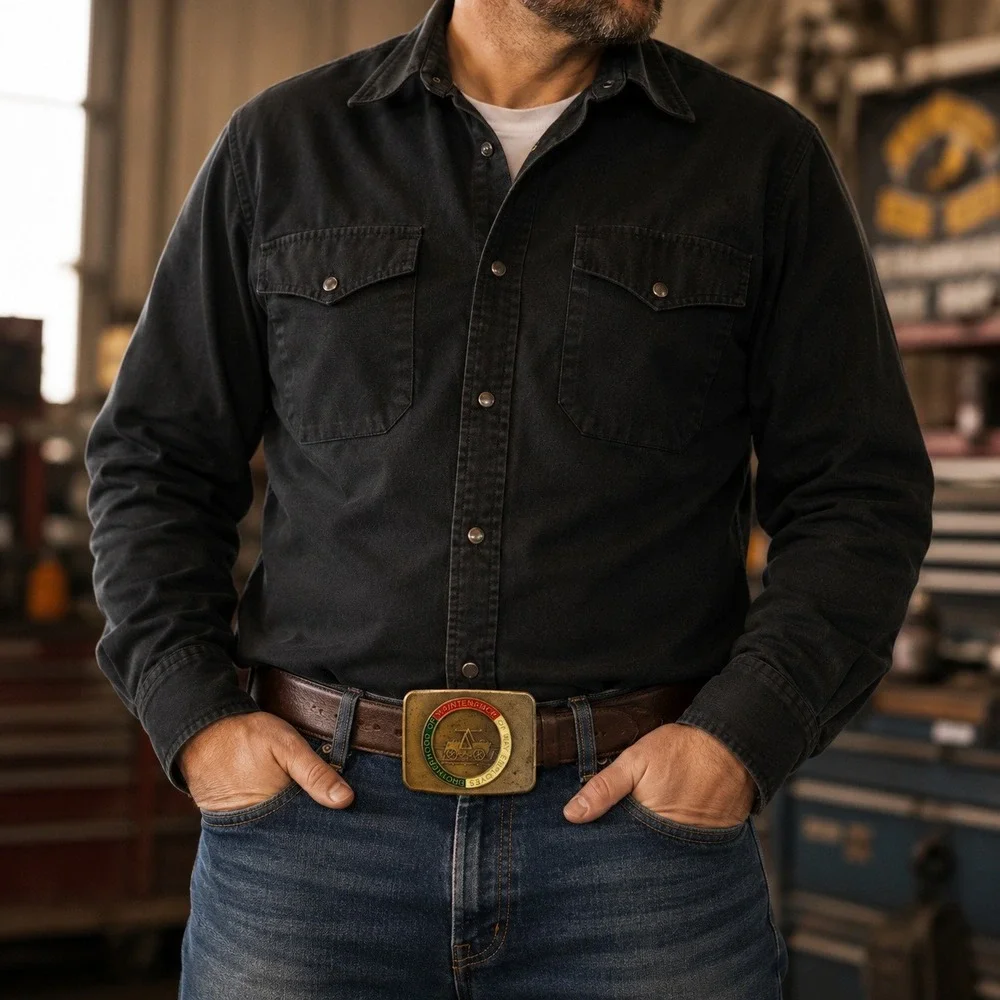 Vintage Brotherhood Maintenance‎ Way Employes BMWE Brass Belt Buckle Union Made